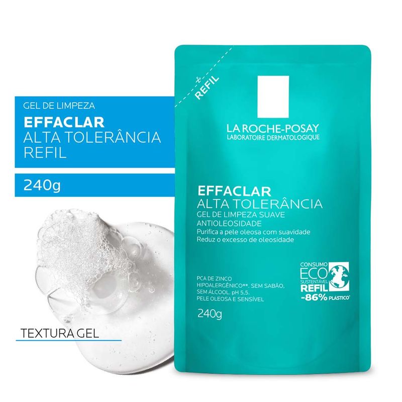 Gel de Limpeza Facial Alta Tolerância para Peles Sensíveis Refil La Roche-Posay Effaclar 240g